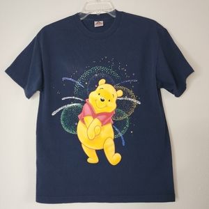 Winnie-the-Pooh vintage firework navy tshirt  large